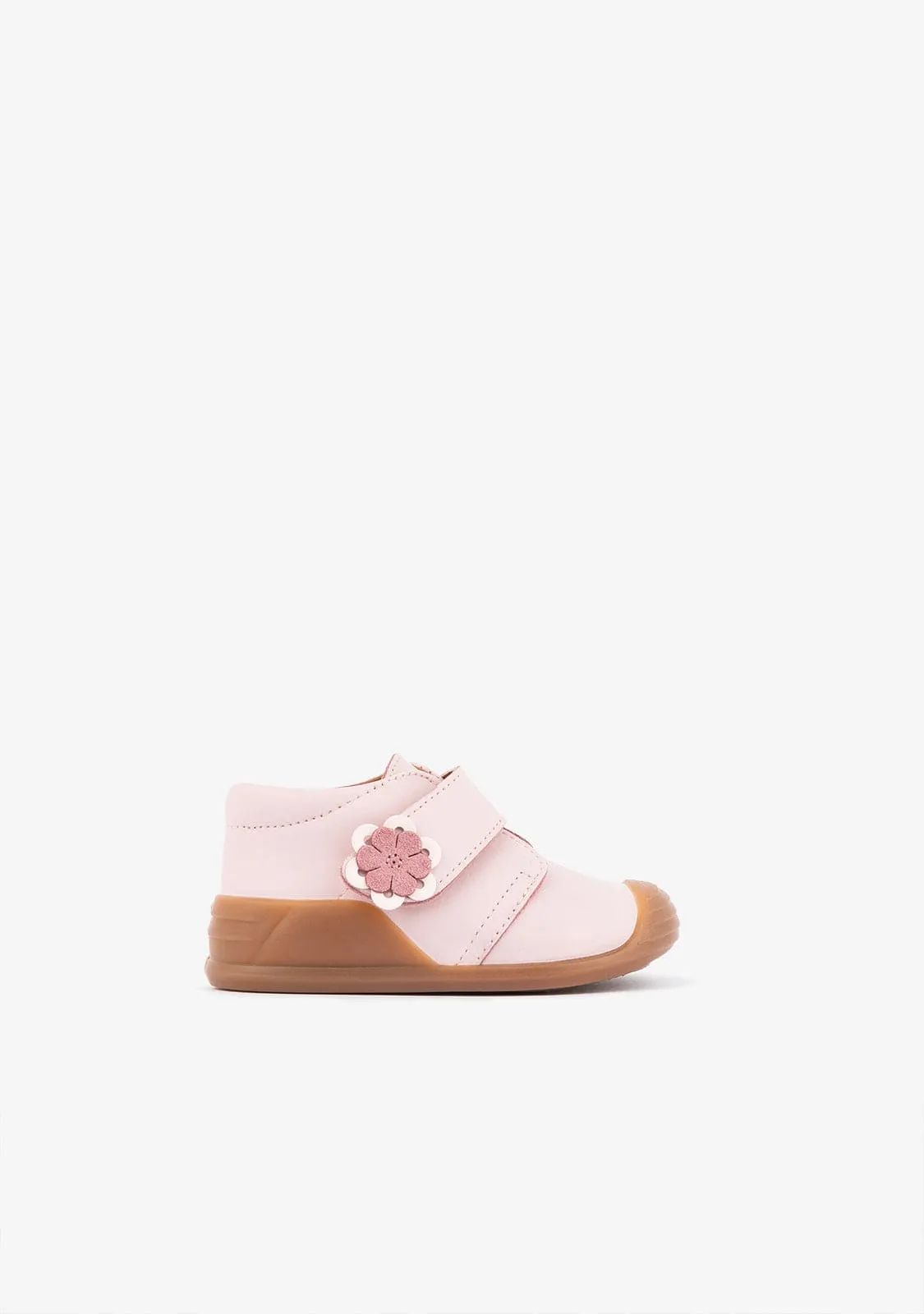 Baby's Pink First Steps Ankle Boots Flower