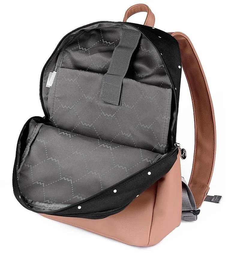 backpack Vuch Zane - Black/White Dots/Brown - women´s