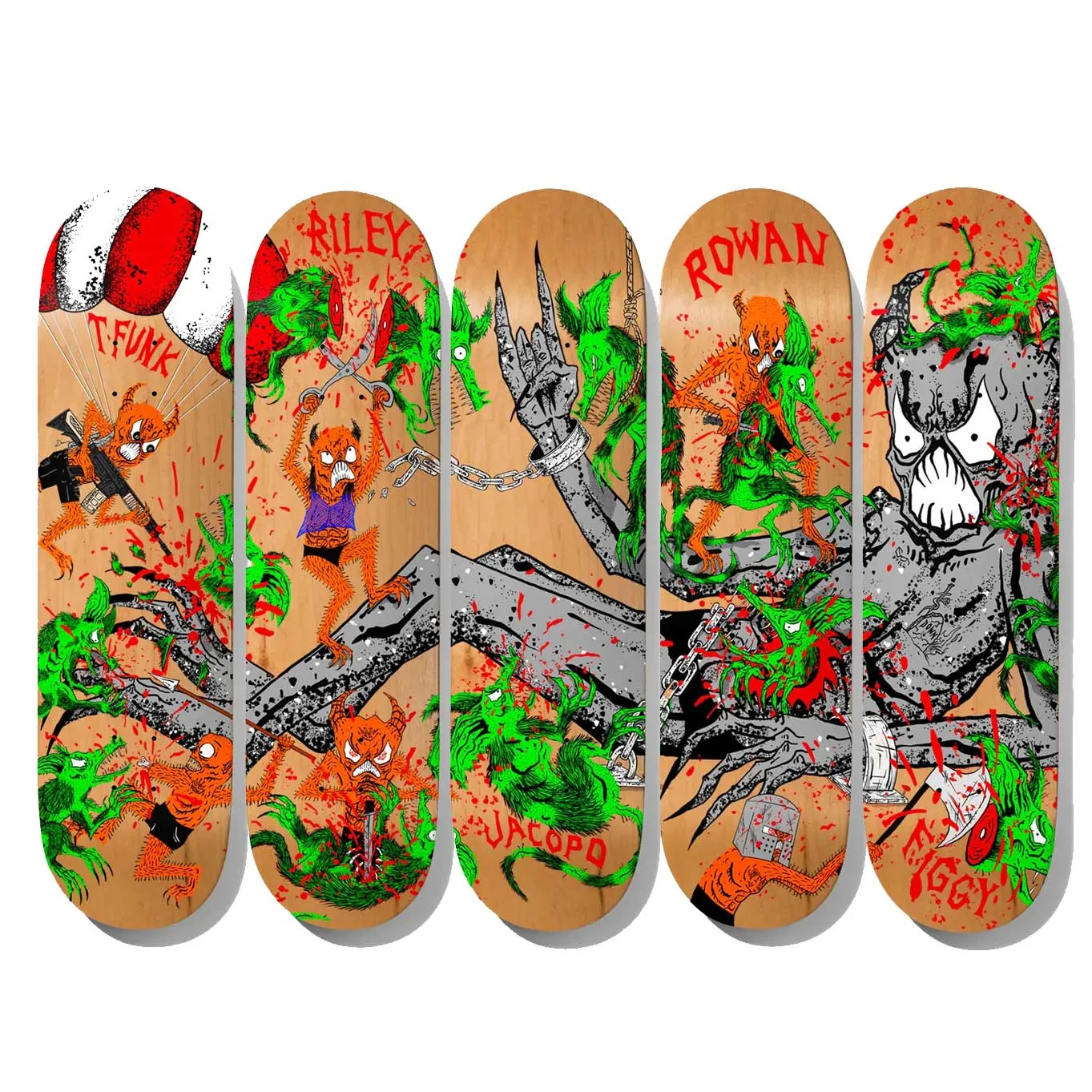 Baker Skateboards - 8.5 Tristan 'T-Funk' Funkhouser Toxic Rats Neckface Skateboard Deck