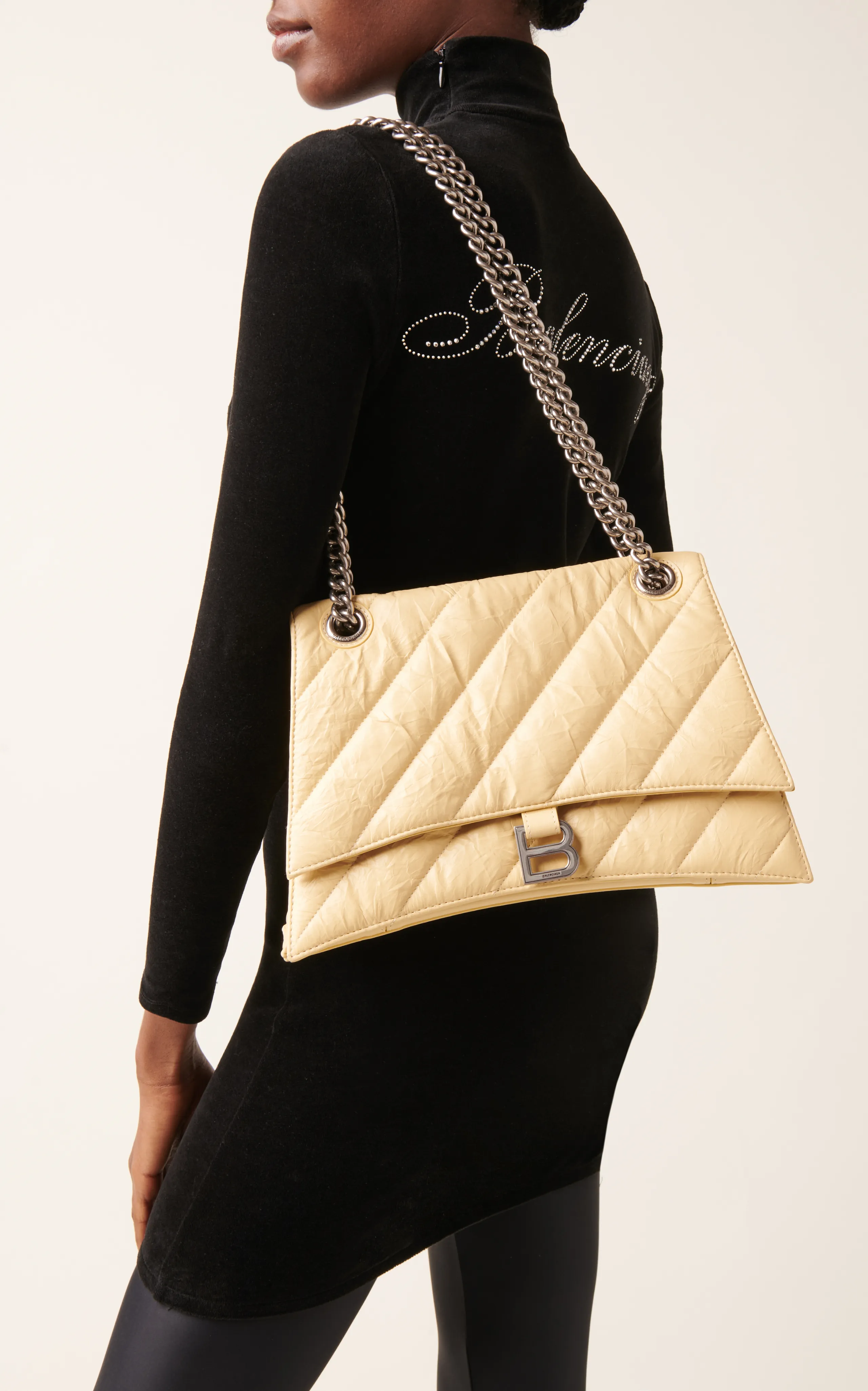 Balenciaga Crush Quilted Leather Shoulder Bag