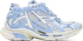 Balenciaga Off-White & Blue Runner Sneakers