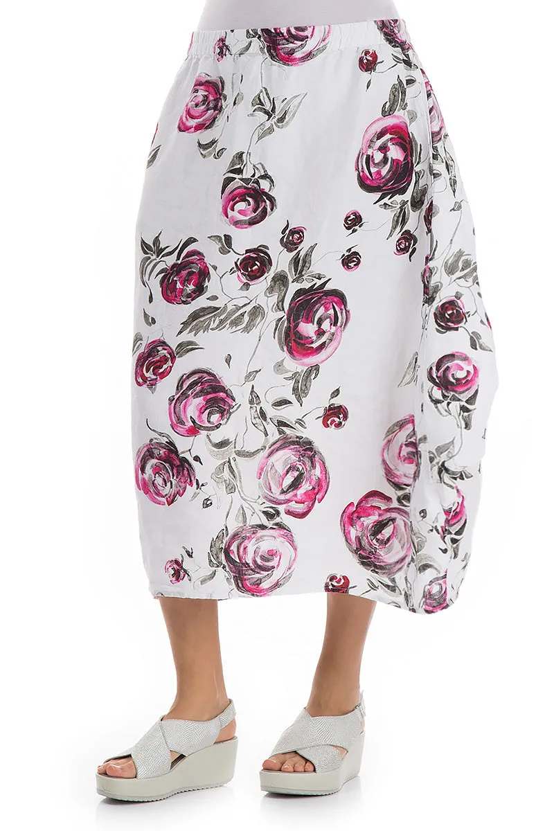 Balloon Pink Rose Linen Skirt