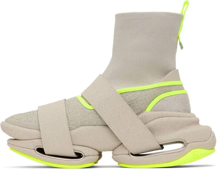 Balmain Beige & Gray B-Bold Sneakers