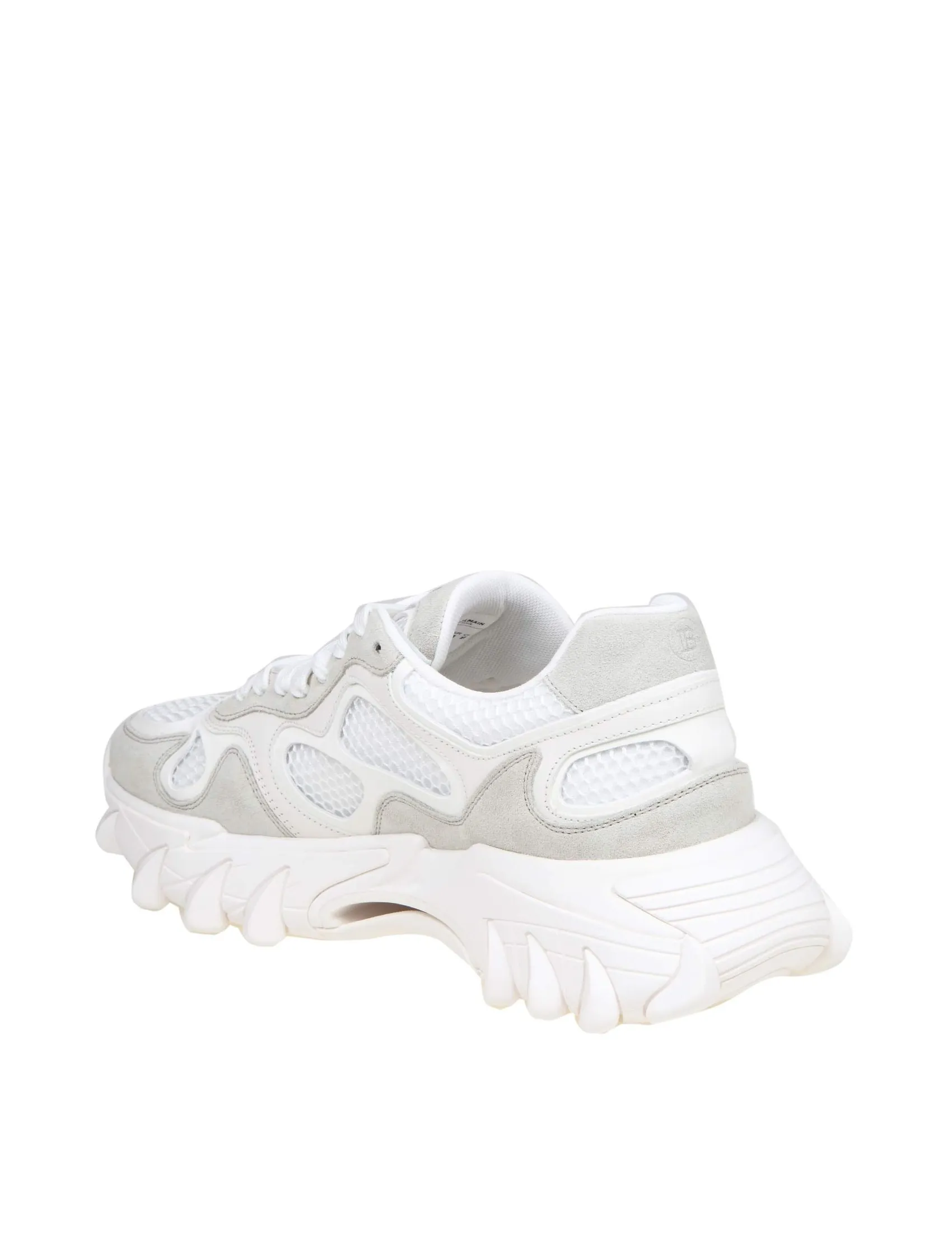 BALMAIN SNEAKERS B-EAST IN PELLE E RETE COLORE BIANCO