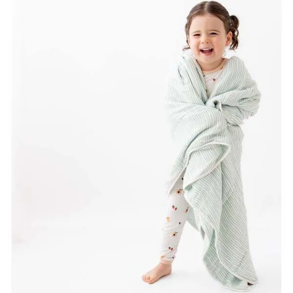 Bamboo Little Sage Wave Blanket Sage Wave