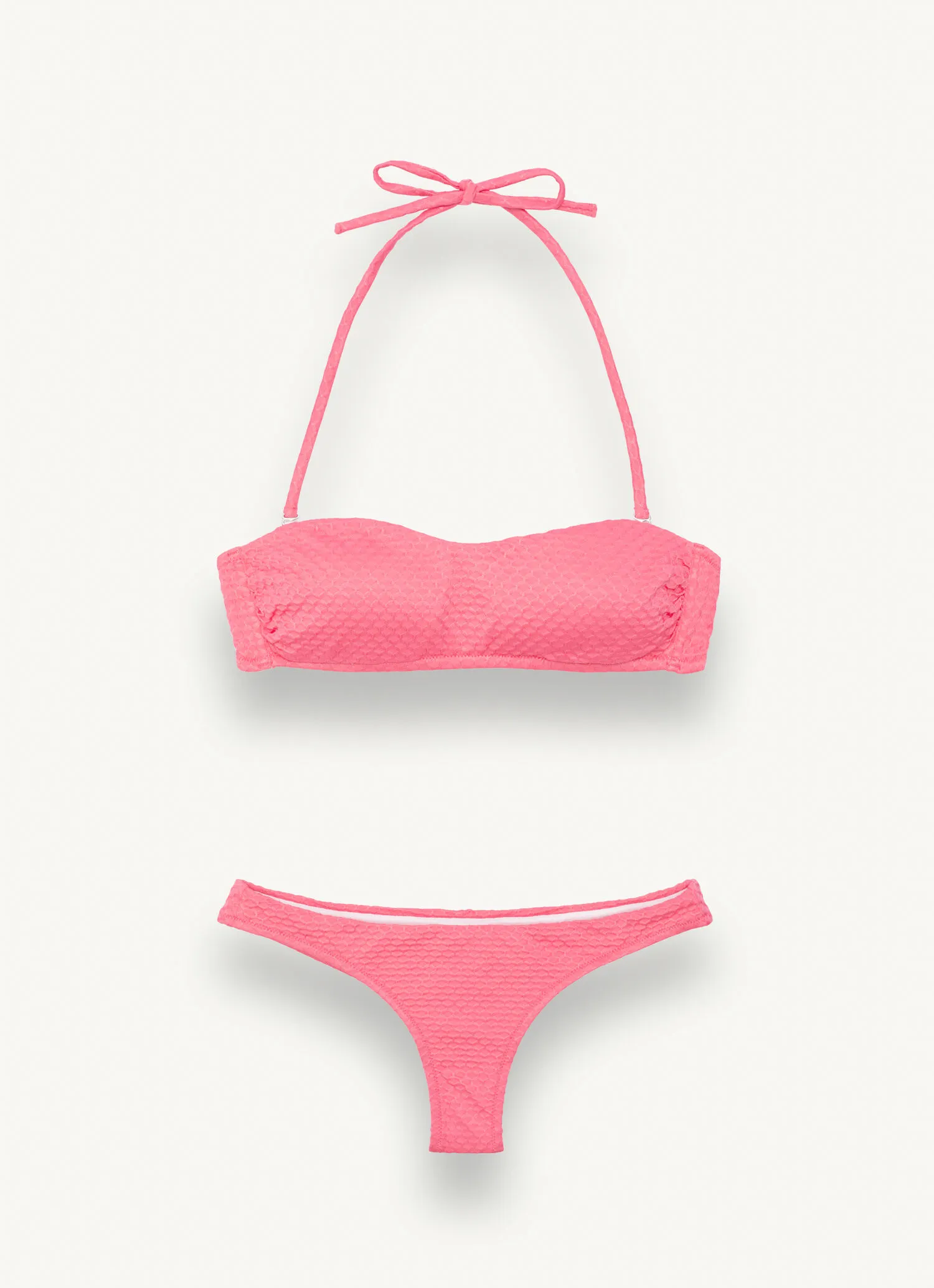 Bandeau bikini in honeycomb fabric-