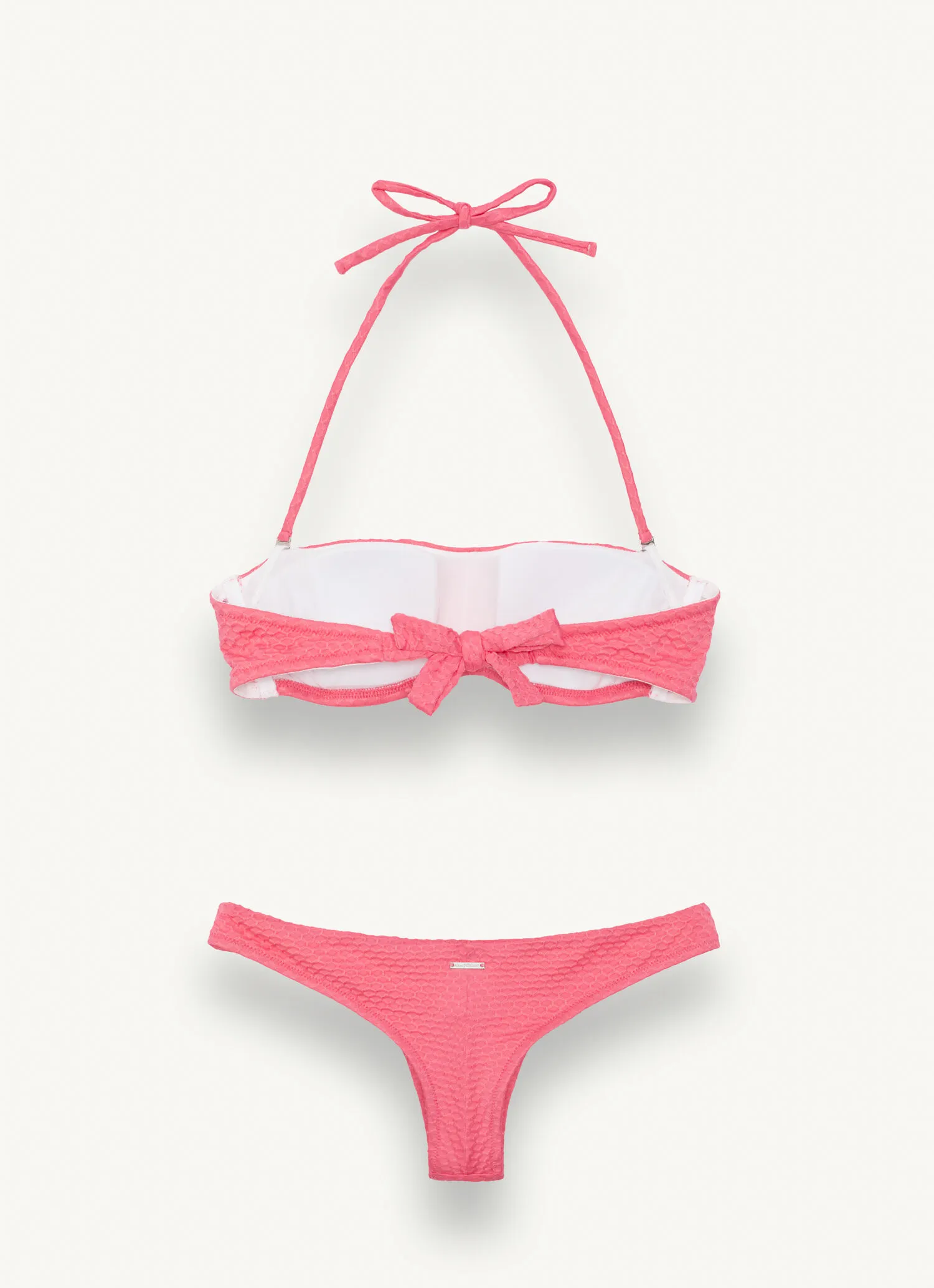 Bandeau bikini in honeycomb fabric-
