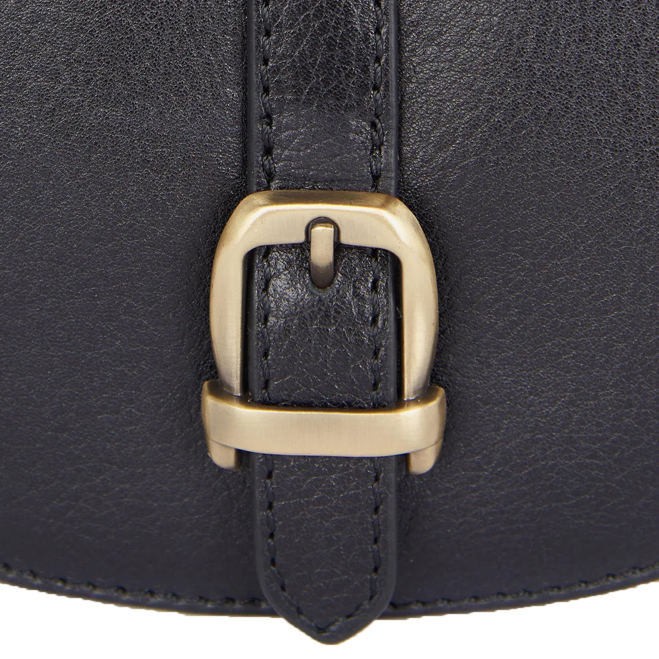 Barbour Womens Laire Leather Saddle Bag Black