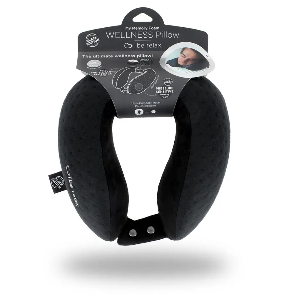 Be Relax My Memory Foam Travel Pillow Black Blacksize Small
