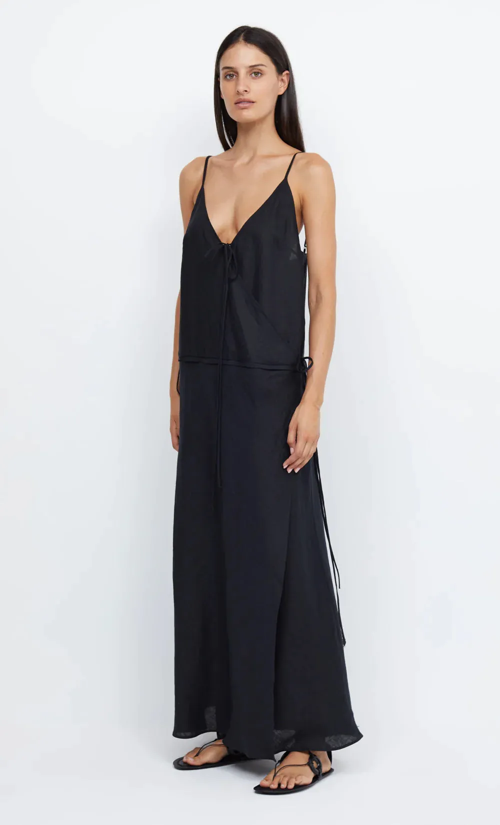 Bec and Bridge      BEC + BRIDGE - JAYDEN WRAP MAXI DRESS (BLACK)  FINAL SALE