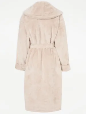 Beige Fleece Dressing Gown | Lingerie | George at ASDA