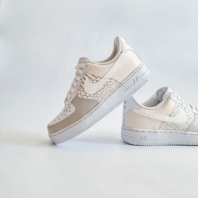 Beige Snake skin Nike Air Force 1