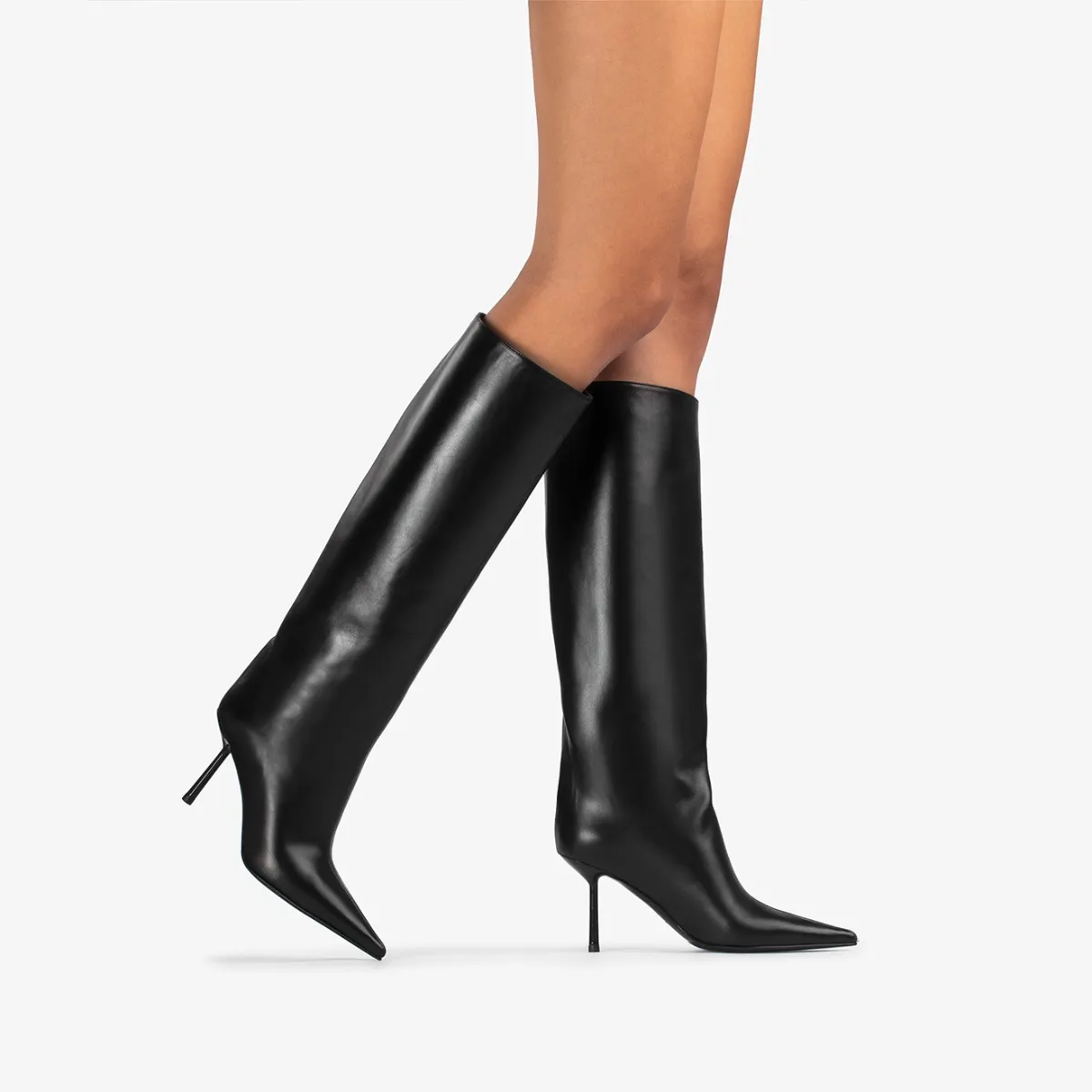BELLA BOOT 80 mm Black nappa knee boot