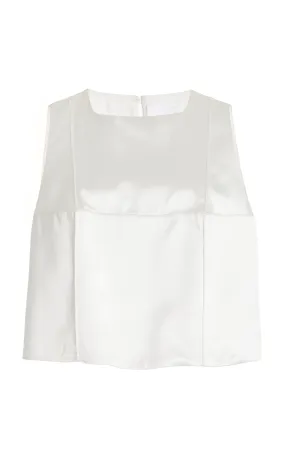 BEVZA Sleeveless Satin Crop Top  