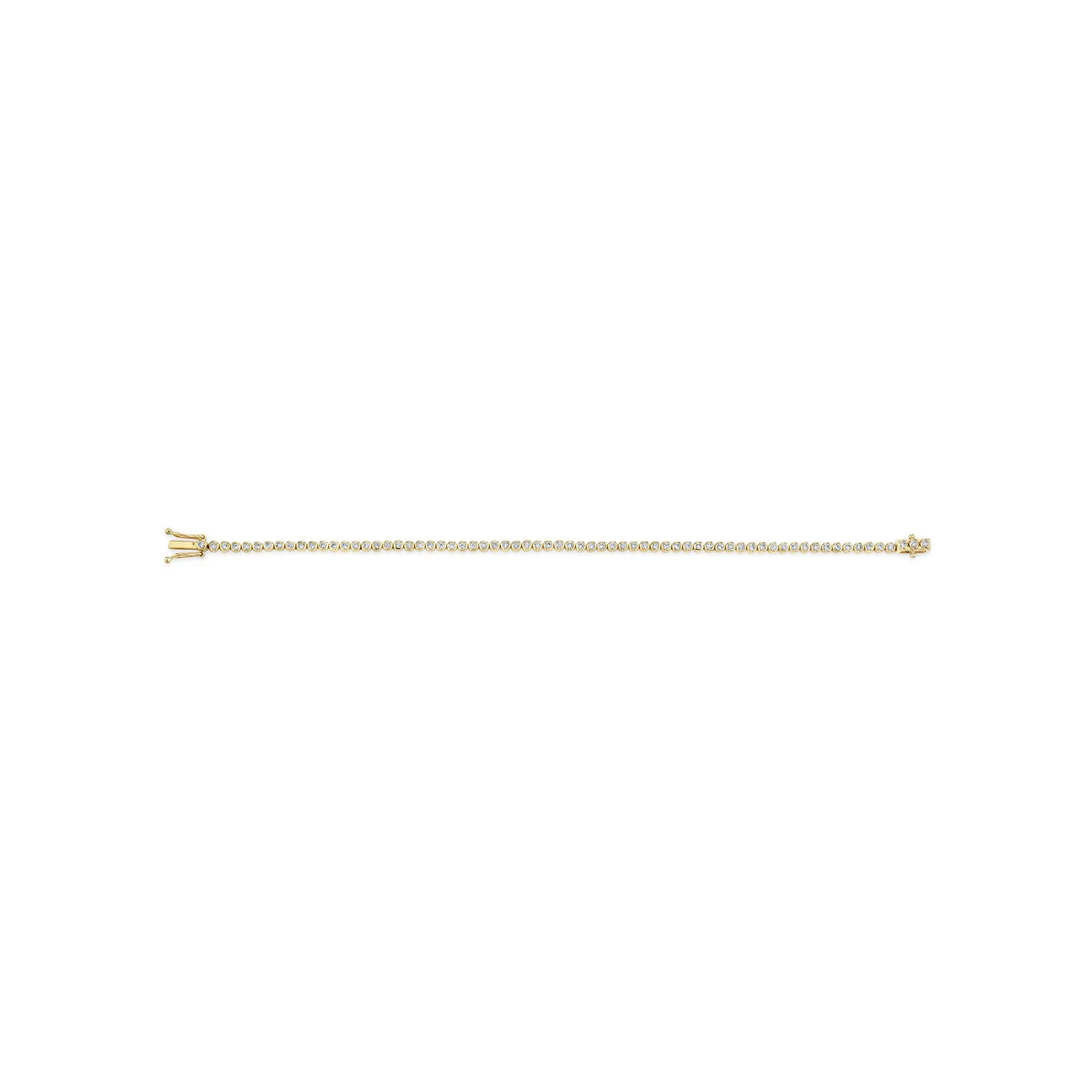 Bezel Tennis Bracelet - White Diamond / 14k Yellow Gold