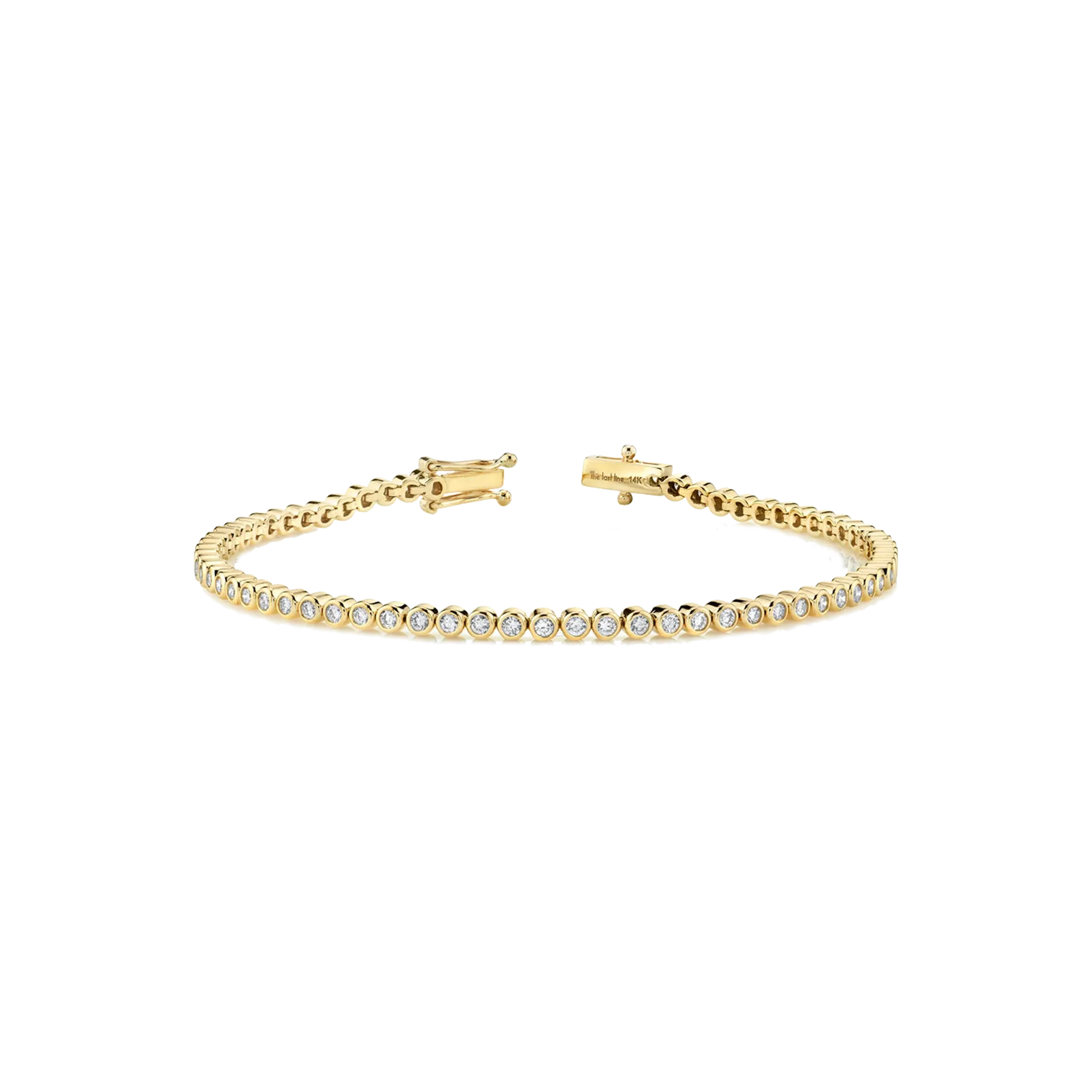 Bezel Tennis Bracelet - White Diamond / 14k Yellow Gold