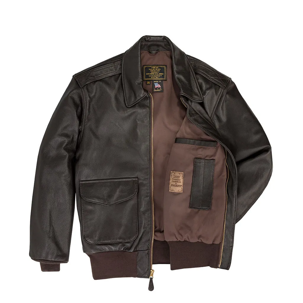 Big and Tall Leather Military A-2 Jacket | Cockpit USA