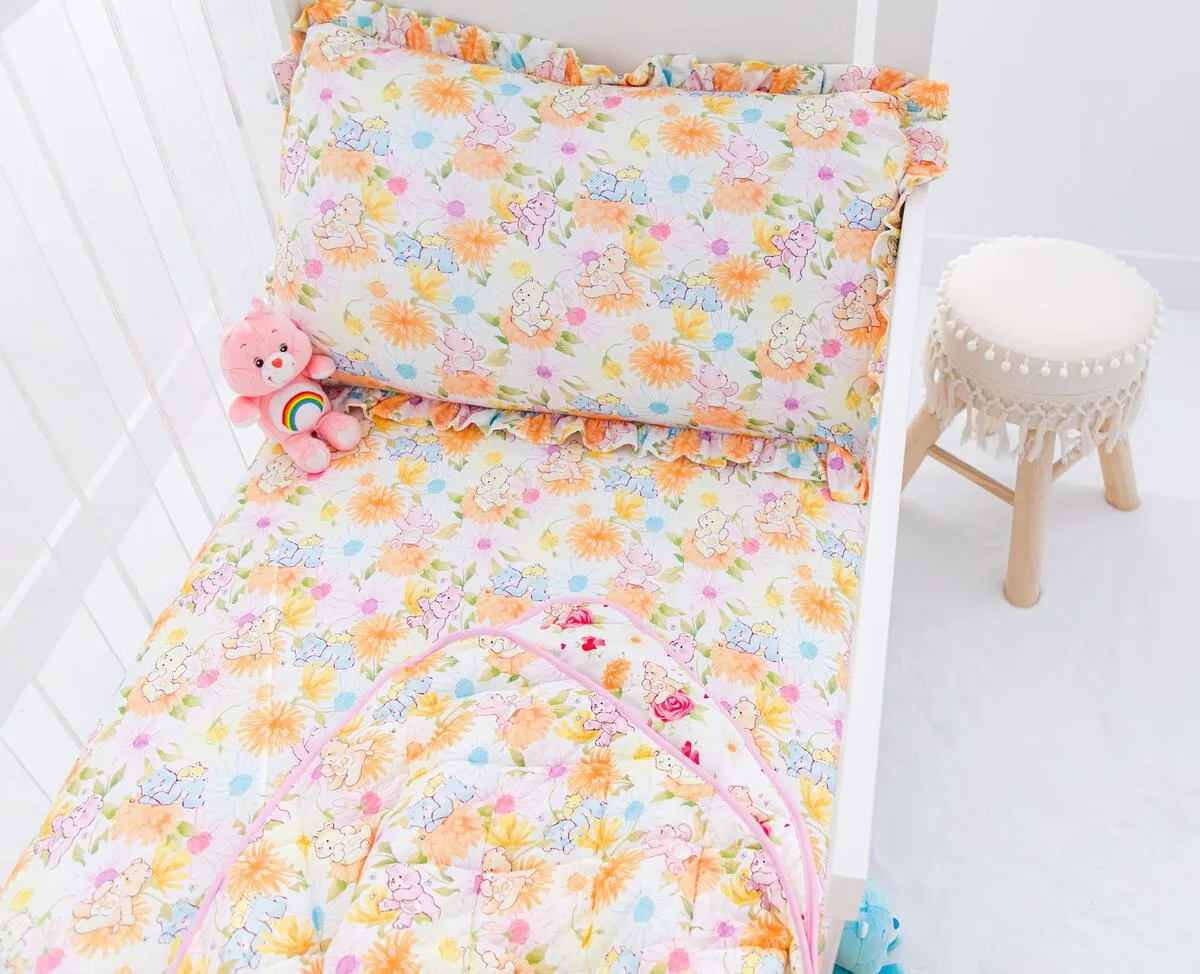 Birdie Bean Care Bears Baby Spring Flowers Bamboo Viscose Zipper Pillowcase Set