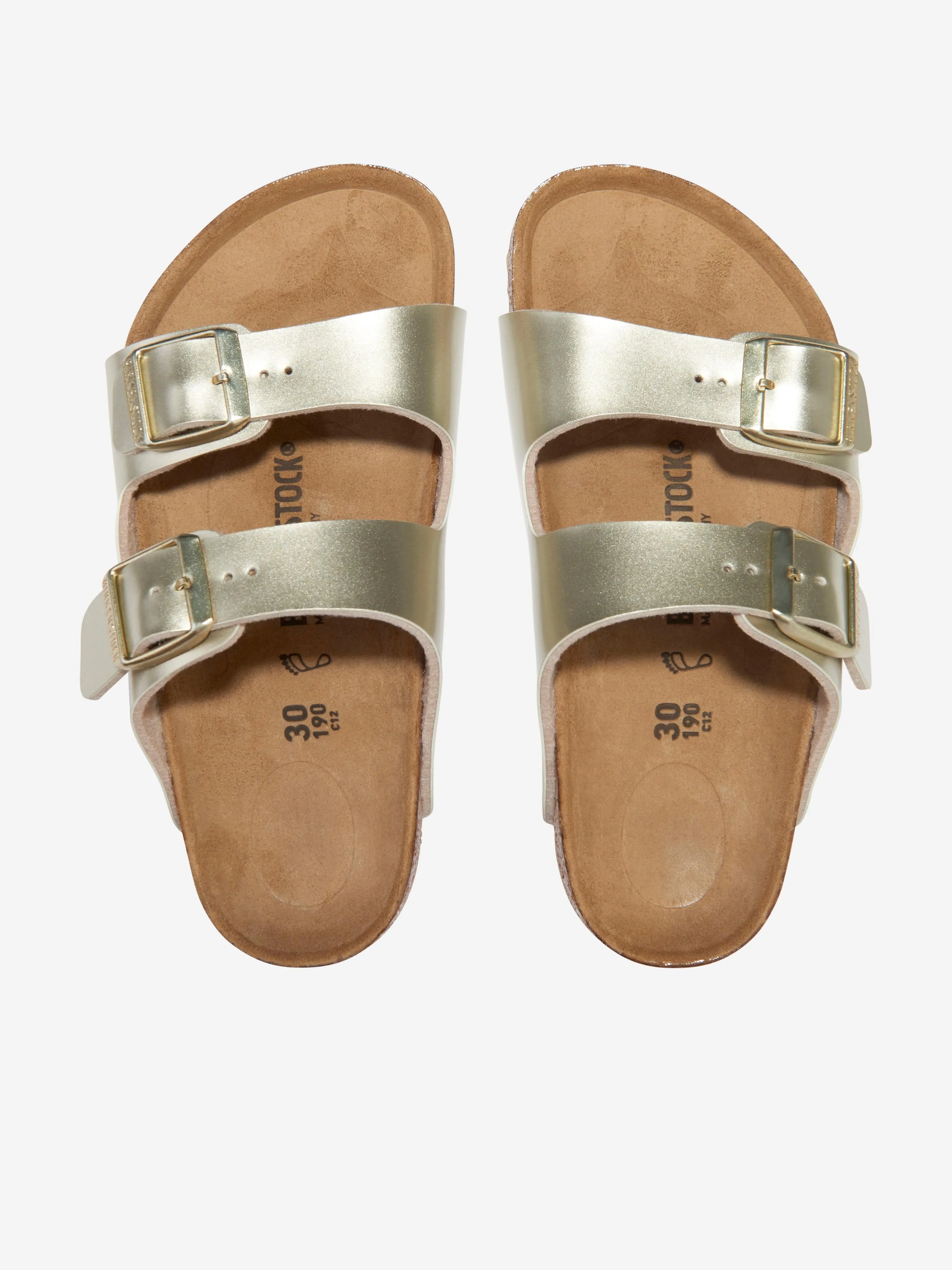BIRKENSTOCK Girls Arizona Classic Metallic Sandals in Gold