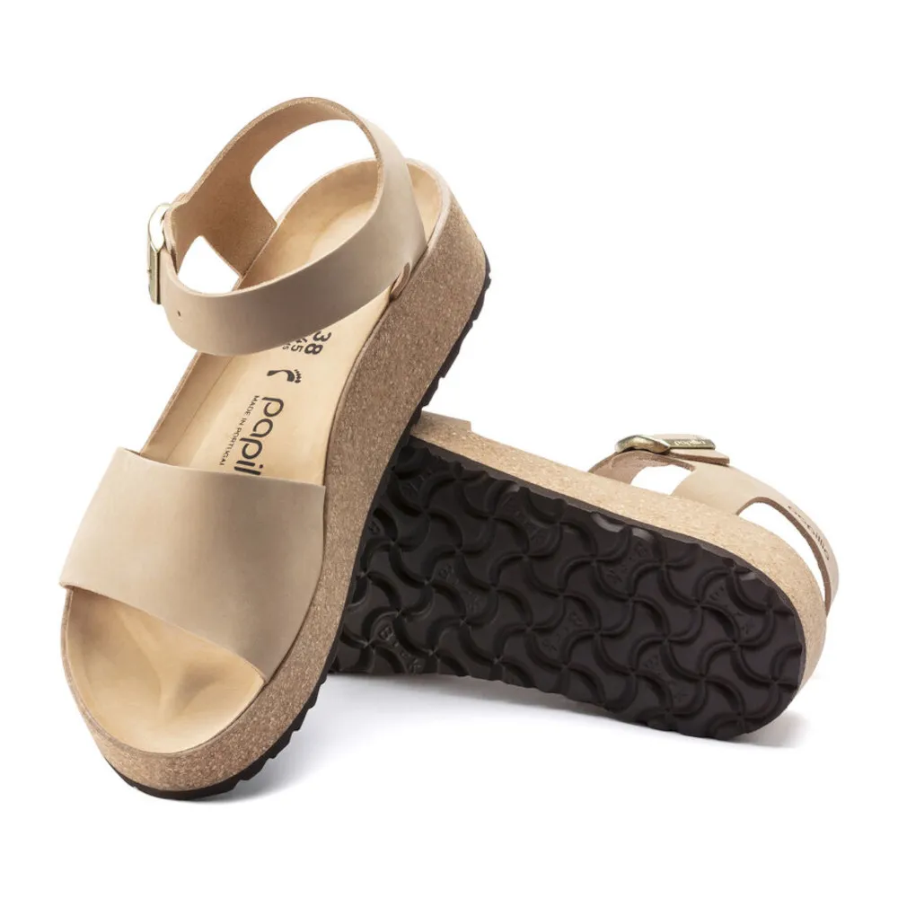 Birkenstock Papillio Glenda Sandcastle Nubuck Women’s Platform Sandals (Narrow)