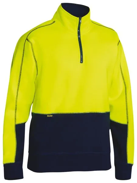 Bisley Hi Vis Fleece 1/4 Zip Pullover -(BK6989)-