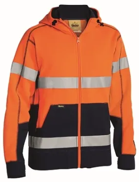 Bisley Workwear BK6819T Hi-Visibility Long Sleeve Hoodie - Fleece - Polyester - Reflective Tape - Orange/Navy - S