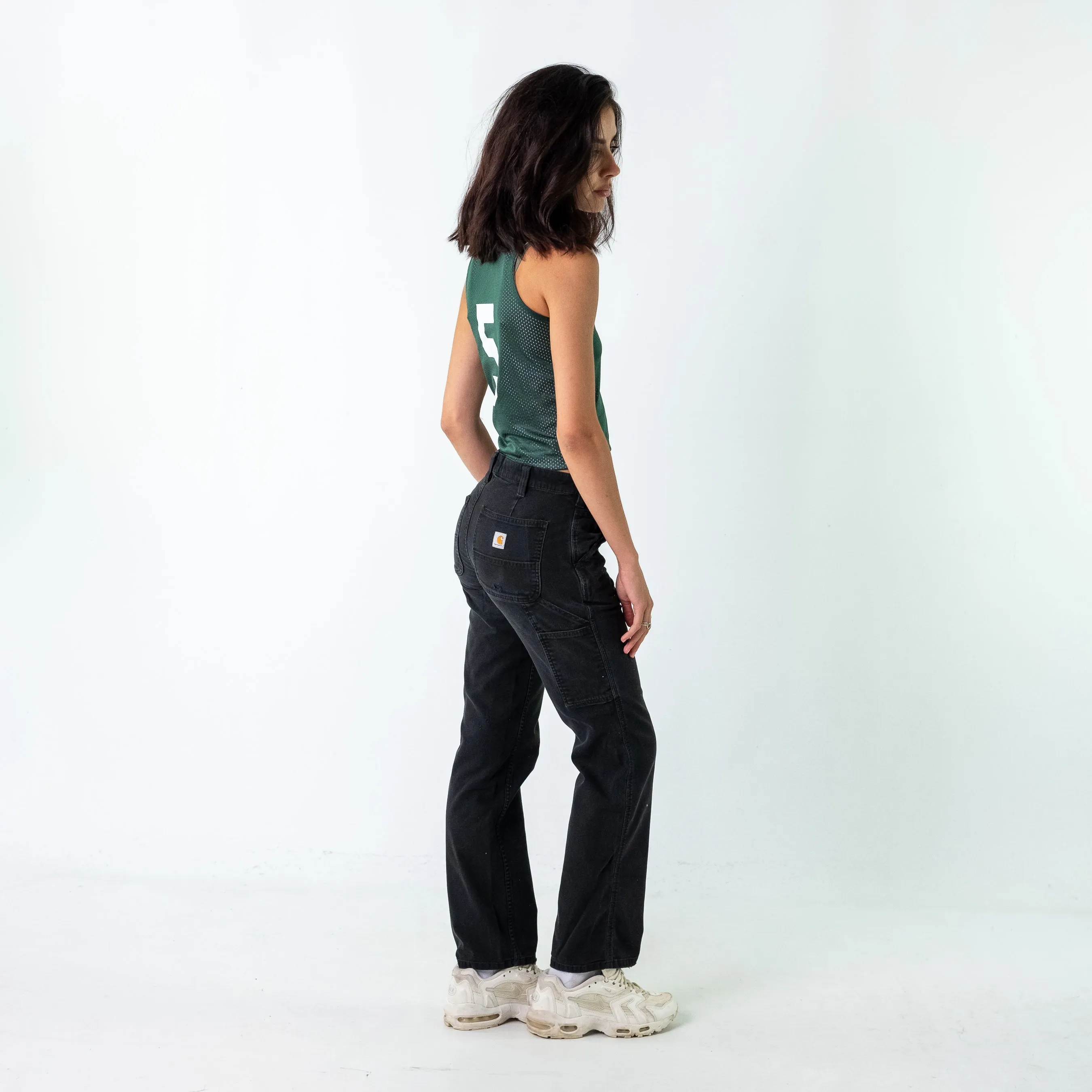 Black 90s Carhartt Canvas Carpenter Jeans Baggy Pants (32x32)