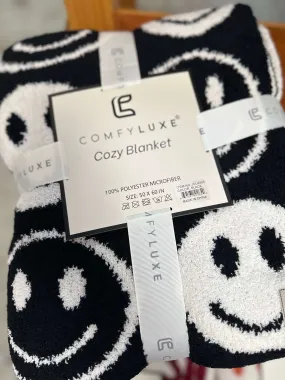 Black and White Smiling Soft Blanket