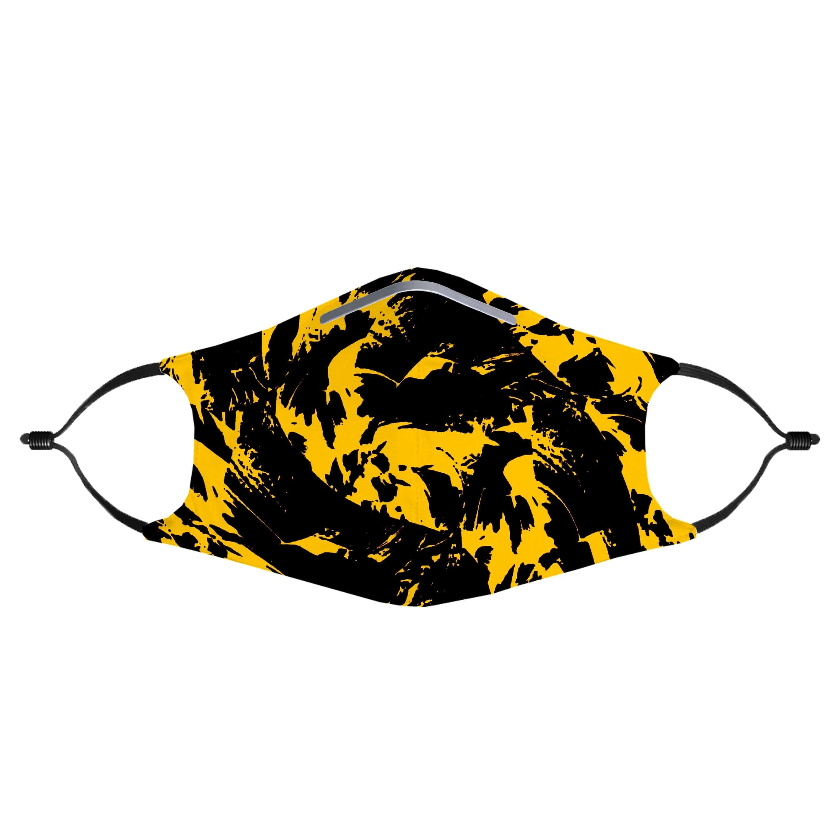 Black and Yellow Paint Splatter Hoodie and Joggers with PM 2.5 Face Mask Combo