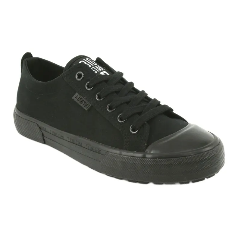 Black Big Star FF274A080 tied black sneakers