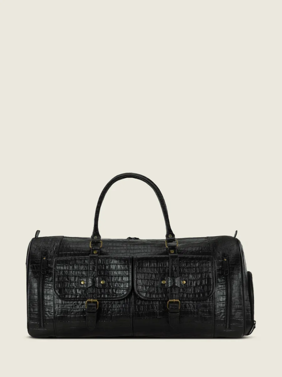 Black Leather Bag for Men - Le48h Héritage Jet Black | PAUL MARIUS