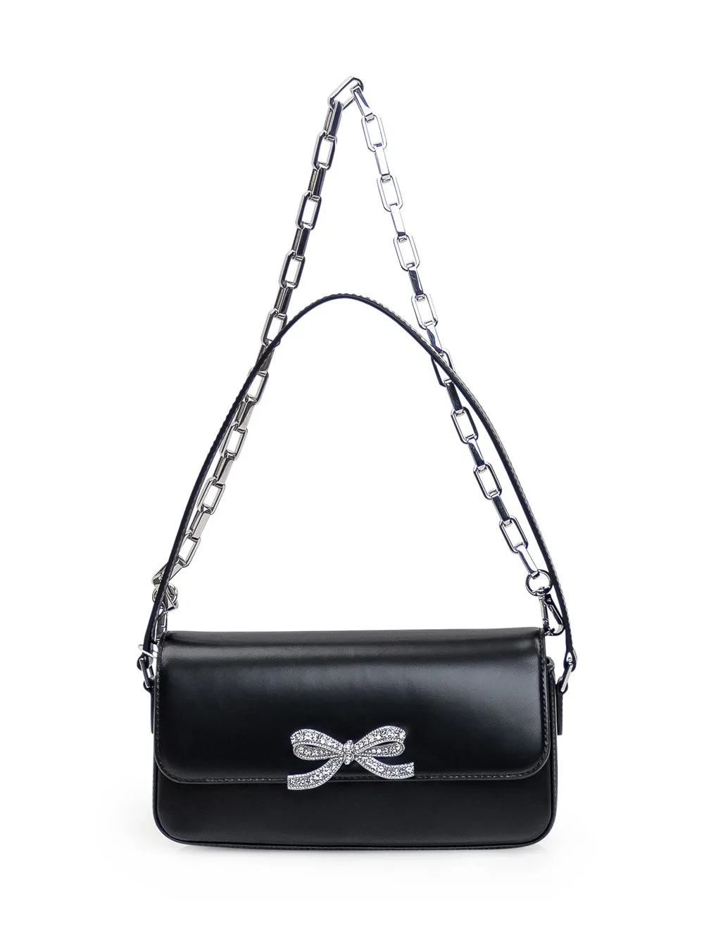 Black Leather Baguette Bag