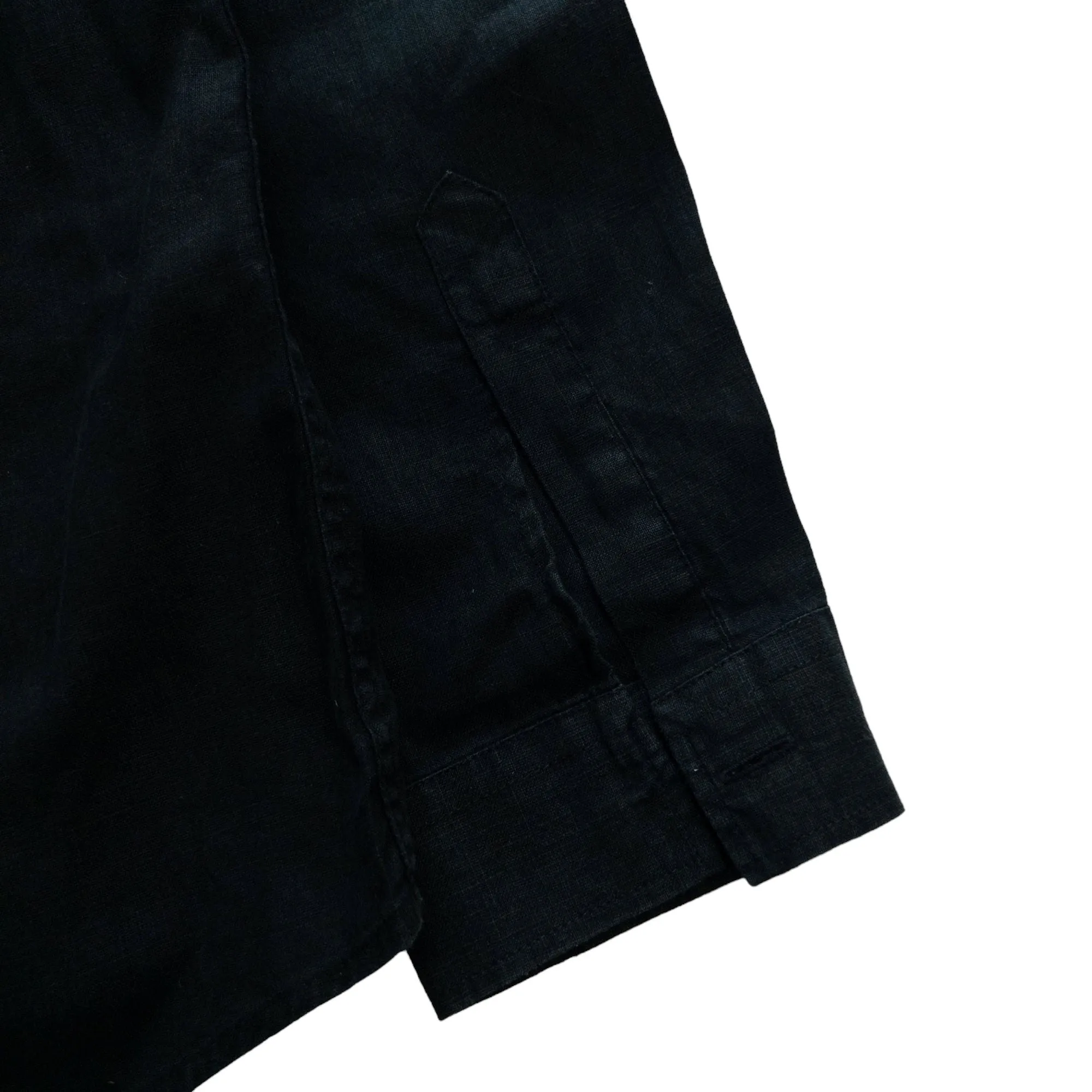 Black Missing One Cuff Button Armani Jeans Shirt L | Second Wave Vintage