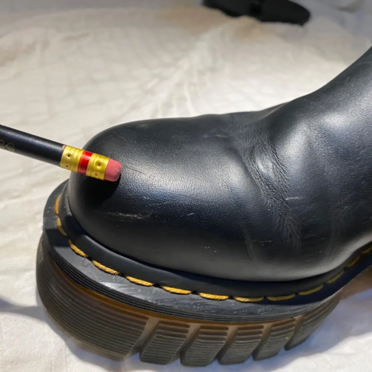Black polished Lucido Platform boot 