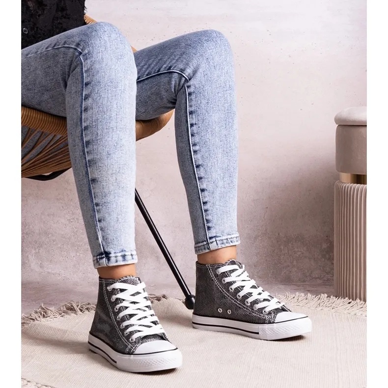 Black shiny high top sneakers Ranifali