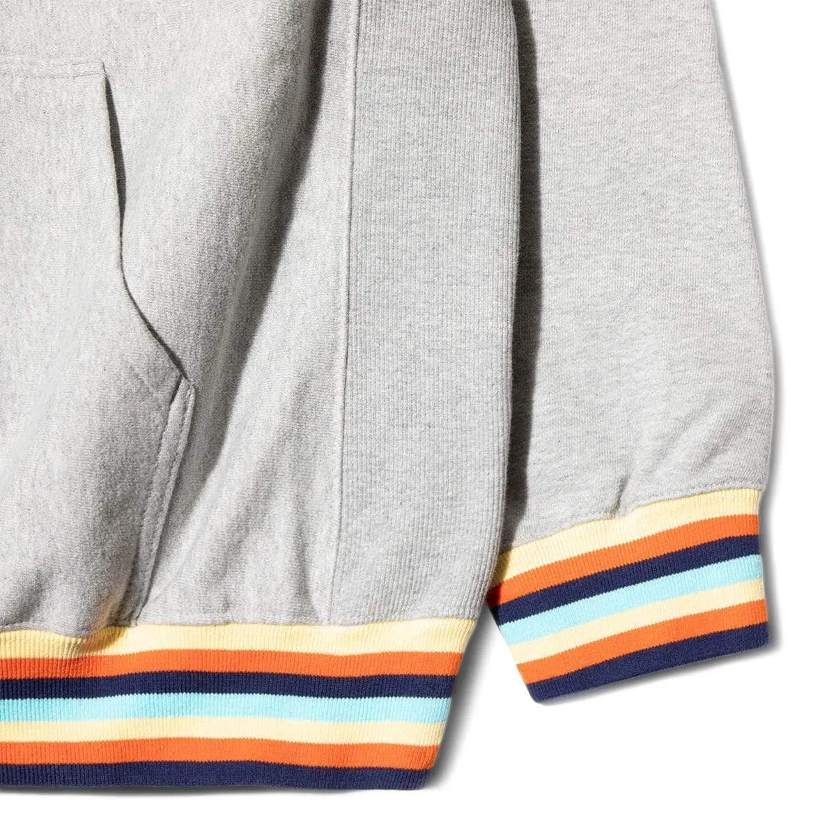 BLOCKED LOGO HOODIE WITH STRIPE Grey