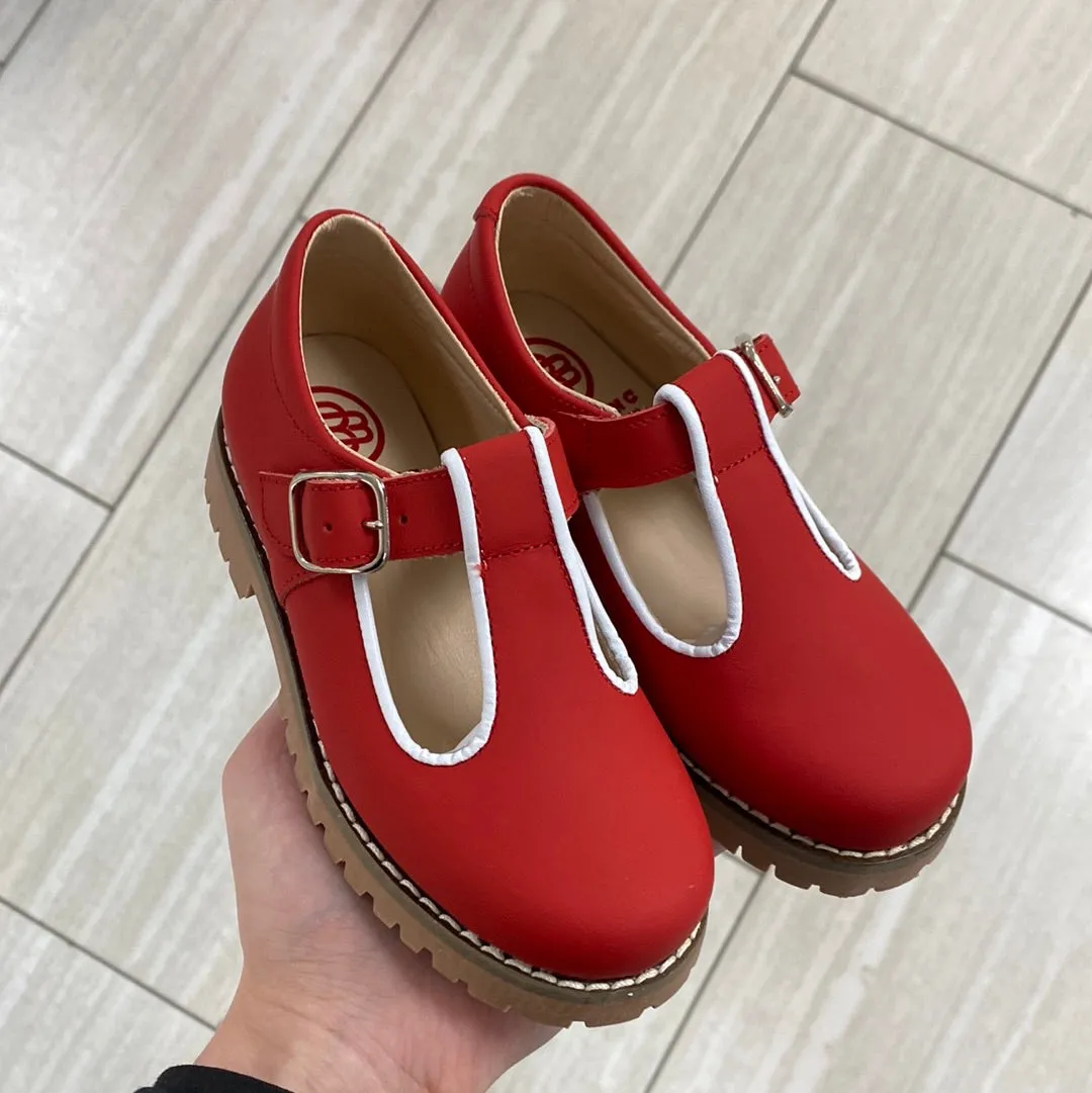 Blublonc Red Gum T Strap Loafer