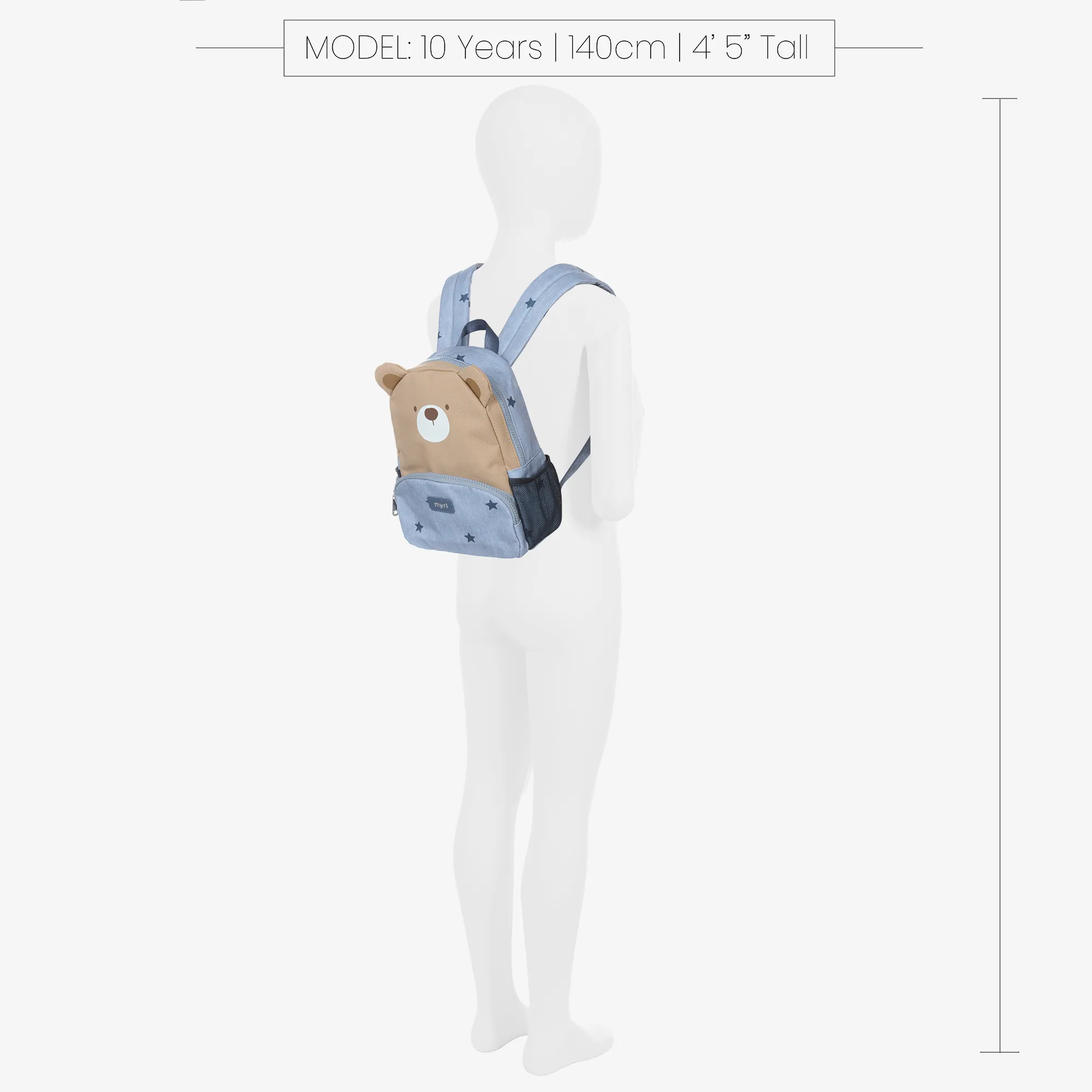 Blue & Beige Bear Backpack (25cm)