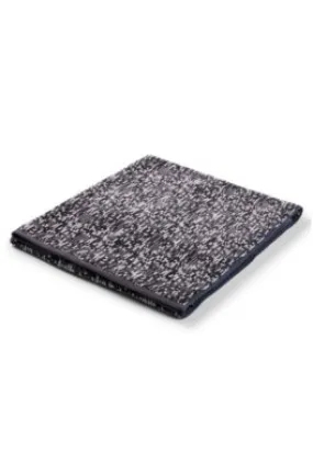 Blue cotton-jacquard bath sheet with sateen border