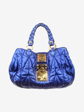   Blue Matelassé leather bag