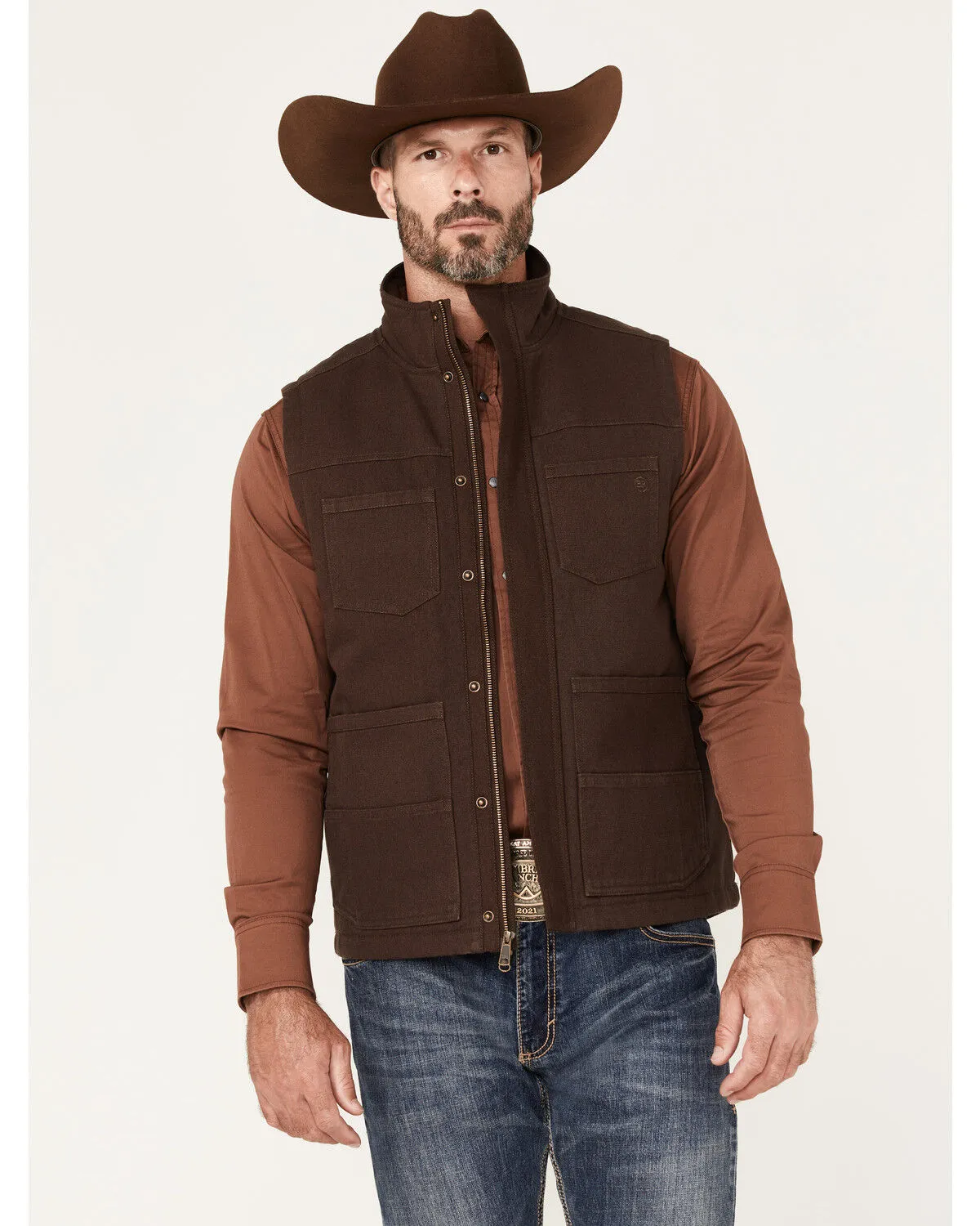 Blue Ranchwear Men's Insulated Duck Zip-Front Vest