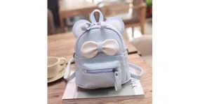 Blue White Bow Mouse Ears Mini Backpack Cross Body Bag