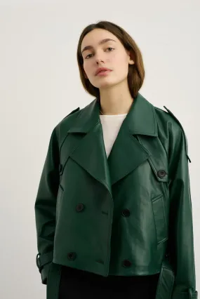 BOBBY LEATHER JACKET - GREEN