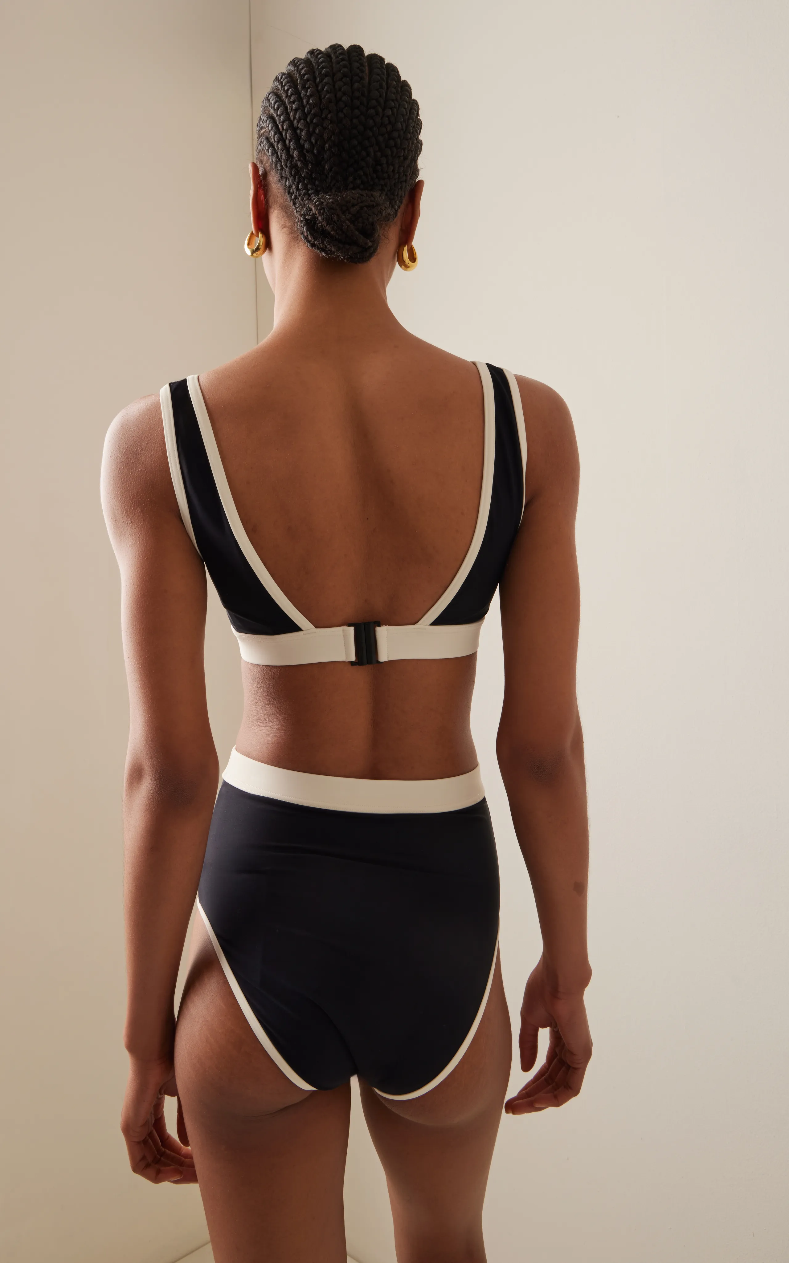BONDI BORN Hayden Contrast-Trimmed Bikini Top