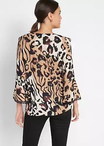 bonprix Animal Print Flounced Tunic | Kaleidoscope