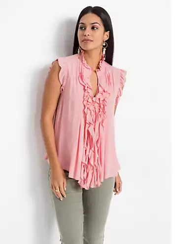 bonprix Flounced Sleeveless Top | Kaleidoscope