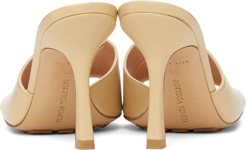 Bottega Veneta Beige Stretch Heeled Mules
