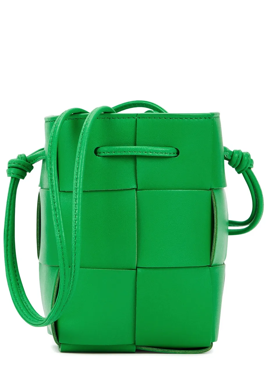 BOTTEGA VENETA Cassette Intrecciato mini leather cross-body bag -                         -                     -               
