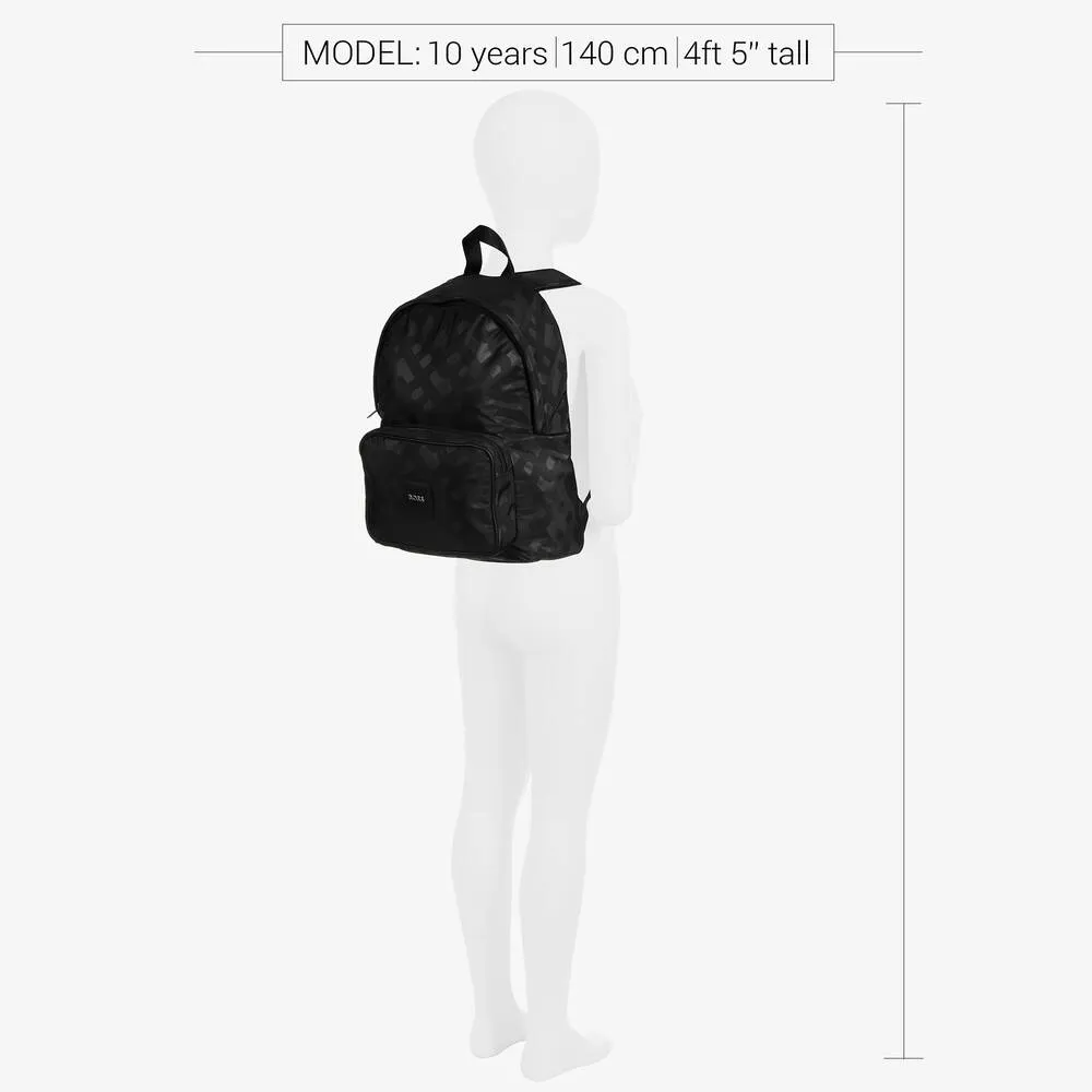 Boys Black Monogram Backpack (35cm)
