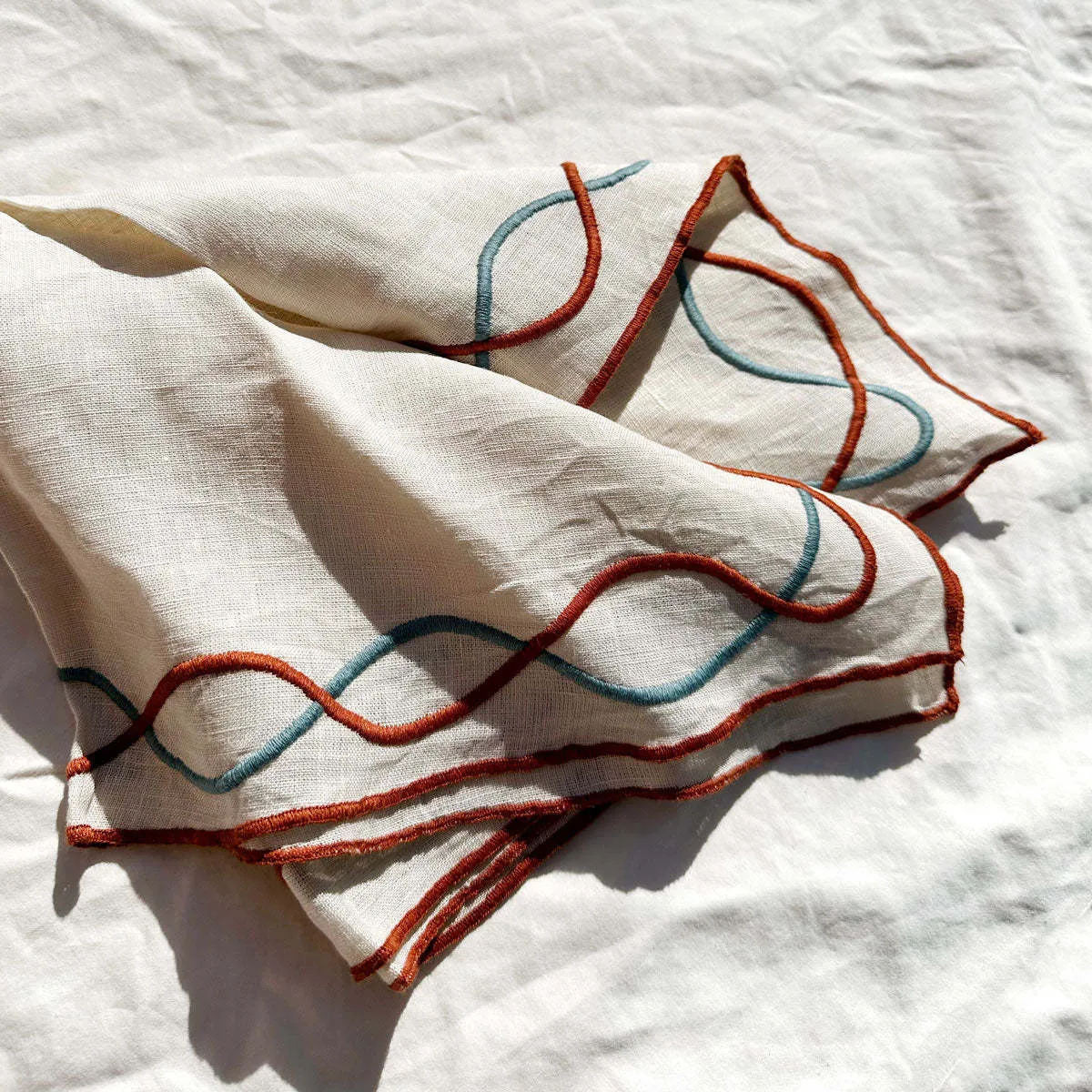 Braided Linen Embroidered Napkins